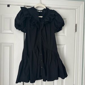Love the Label Black Ruffled Button-Down Dress